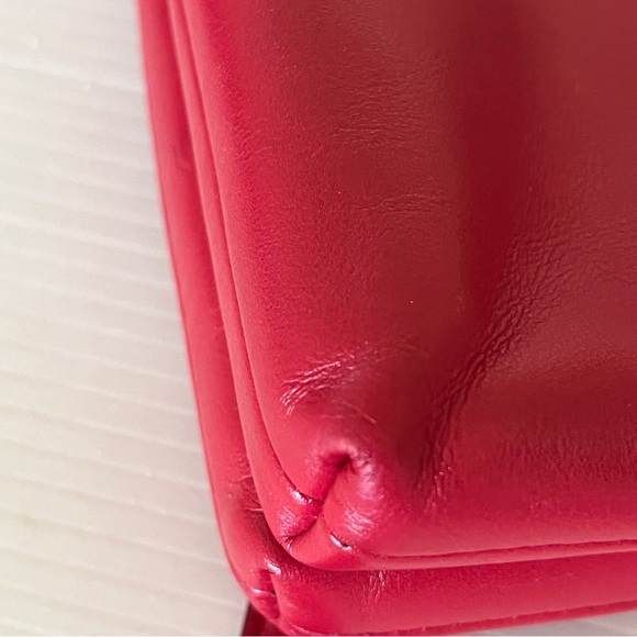 Coach Smith Crosby Red Silvertone Hardware Double Zip Leather Crossbody - Picture 14 of 16